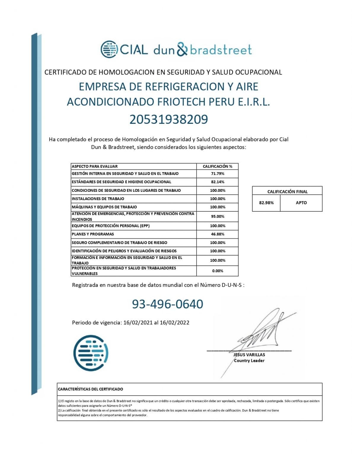 Homologación Friotechperu Refrigeración Y Aire Acondicionado En Perú